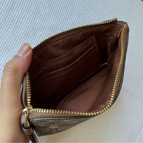 Coach Corner Zip Wristlet with Star and Snowflake Print - Picture 4 of 9